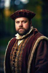 Portrait of Henry VIII after disagreement with Pope Clement VII resulting in English Reformation and separating the Church of England