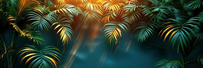 Fototapeta na wymiar Summer Green Leaves Coconut Palm Shadow, HD, Background Wallpaper, Desktop Wallpaper
