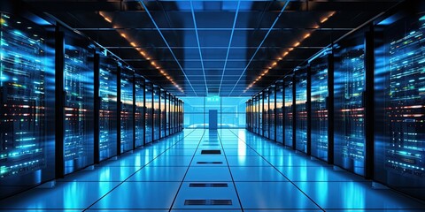 Data center in high operation.