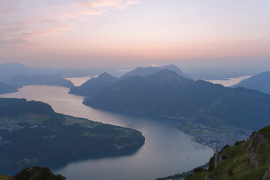 View of lake Lucerne from Fronalpstock summit