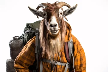 Fotobehang a person with a goat head © Gheorghe