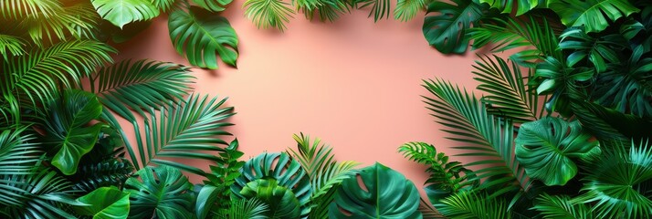 Summer Tropical Palm Leaves Flat Lay, HD, Background Wallpaper, Desktop Wallpaper