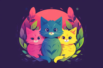 Cat family. National Cat DNA Day. Lineage of cats.