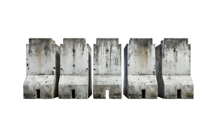 Concrete barrier road fence isolated on transparent background