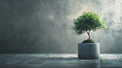 Tree growing on digital plant pot - obrazy, fototapety, plakaty