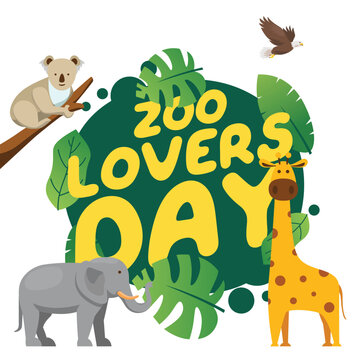 Zoo Lovers Day vector design template good for celebration usage. zoo vector image. vector eps 10. flat image.