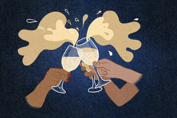 New year champagne toast