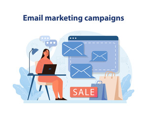 Email Marketing Campaign Execution. A marketer organizes a targeted email campaign.