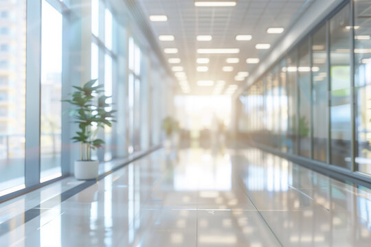 Espacio de Trabajo Difuminado: Fondo de Oficina Moderna	