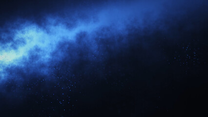 Fototapeta premium Blue particles and smoke background