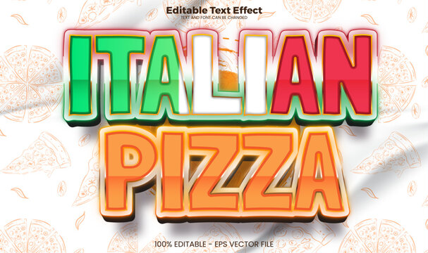 Italian Pizza editable text effect in modern trend style