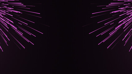Pink Neon Lines On Black Background