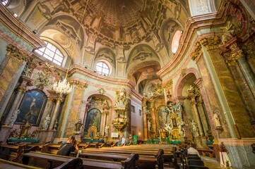 Fototapeta na wymiar Old Cathedral of Saint John of Matha and Saint Felix of Valois in Bratislava, Slovakia