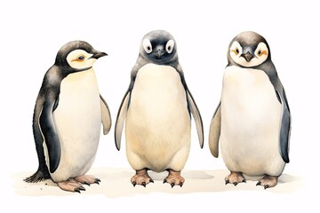 a group of penguins standing together