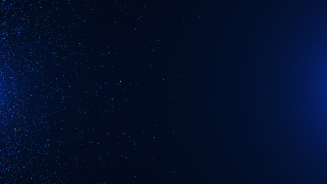 Blue particles on dark blue background