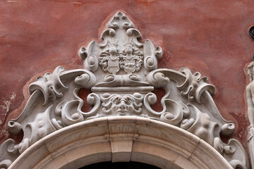 The Labor Court in Stockholm - portal above the entrance to the session rooms. Sweden