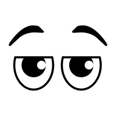 Cartoon face. The expression on the character's face. Caricatures of comic emotions or doodle emoticons. The isolated vector illustration icon is set.