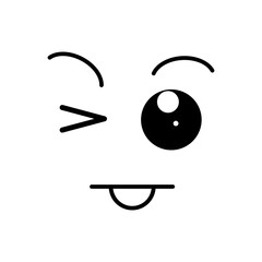 Cartoon face. The expression on the character's face. Caricatures of comic emotions or doodle emoticons. The isolated vector illustration icon is set.