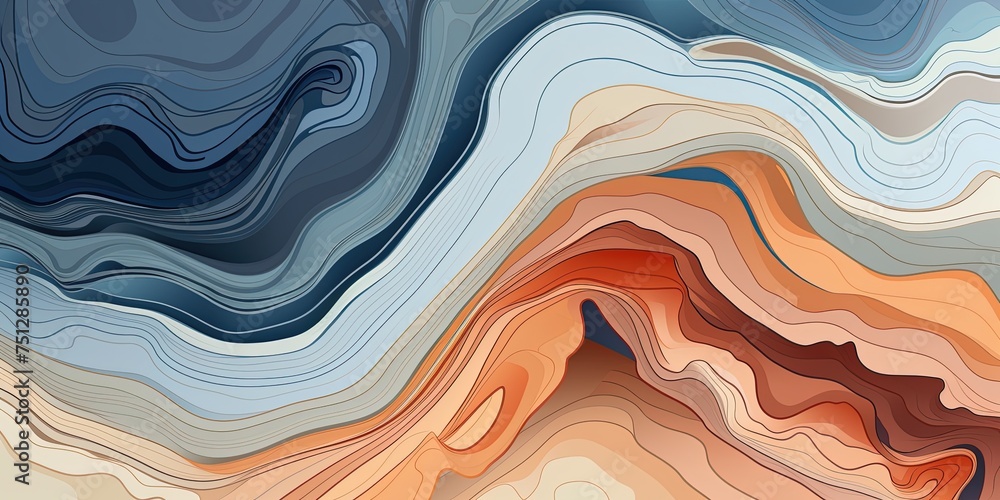 Poster contour line like map geological abstract background. coastline.