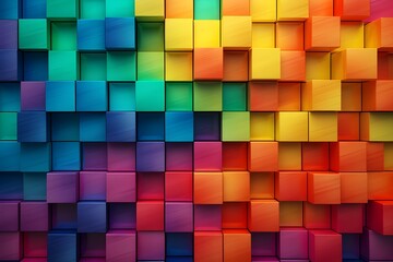 Abstract background or wallpaper with colorful color 3D cube patterns
