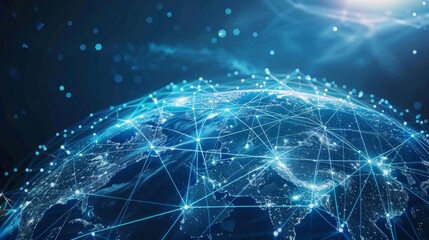 Global Connectivity: Digital representation of a networked globe, symbolizing internet and worldwide communication
