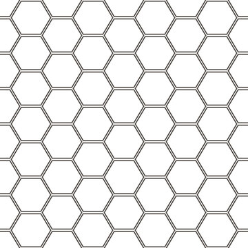 Hexagon vector seamless pattern background.