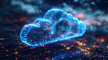 A collaborative tech hub where innovators develop cloud computing solutions for business and finance challenges