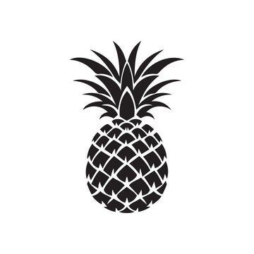 Pineapple natural food icon. Freshness sweet art vector design.