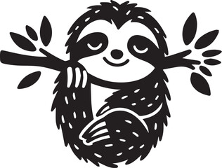Obraz premium Sloth Silhouettes EPS Sloth and Lemur Vector Lemur Clipart 