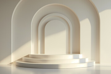 The product display podium is designed in a minimalist style,3d render