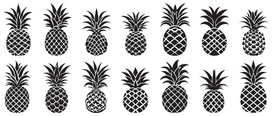 Pineapple natural food icon. Freshness sweet art vector design.