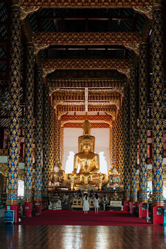 Prayer hall of Wat Suan Dok temple in Chiang Mai