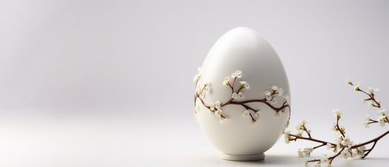 Easter egg with decoration on a light background