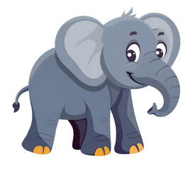 Cute elephant cartoon walking