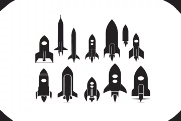 Fototapete Raumschiff simple icon of rocket vector image