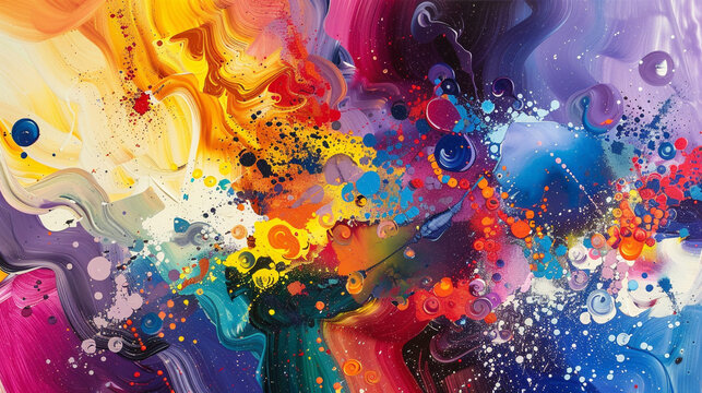 A symphony of color and sound, each brushstroke a note in a cosmic melody that reverberates throughout the universe.
