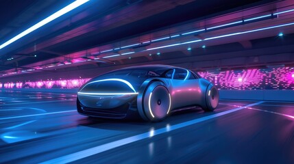 Fototapeta premium Futuristic electric car