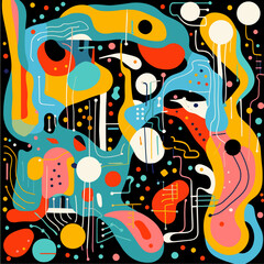 An abstract minimalist pattern poster colorful draw vector