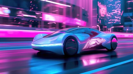 Fototapeta premium Futuristic electric car