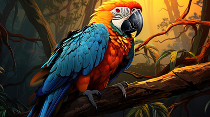 blue and yellow macaw