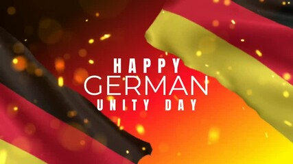Happy German Unity day video animation