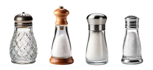Poster Salt shaker collection isolated on transparent background. Generative AI © chones