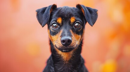 Charming Fox Terrier Amidst Autumn Splendor - Portrait in Fall Generative AI - obrazy, fototapety, plakaty