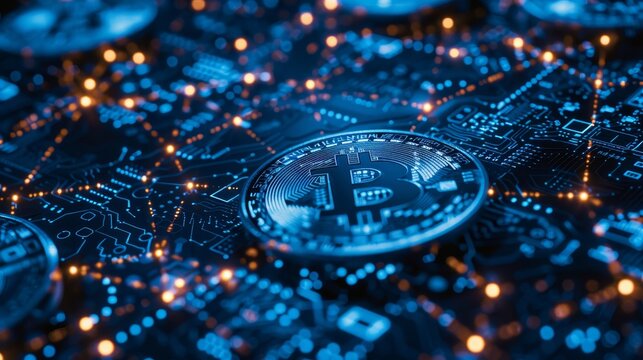 Investors engaging in a blockchain, powered platform for secure business and finance ventures