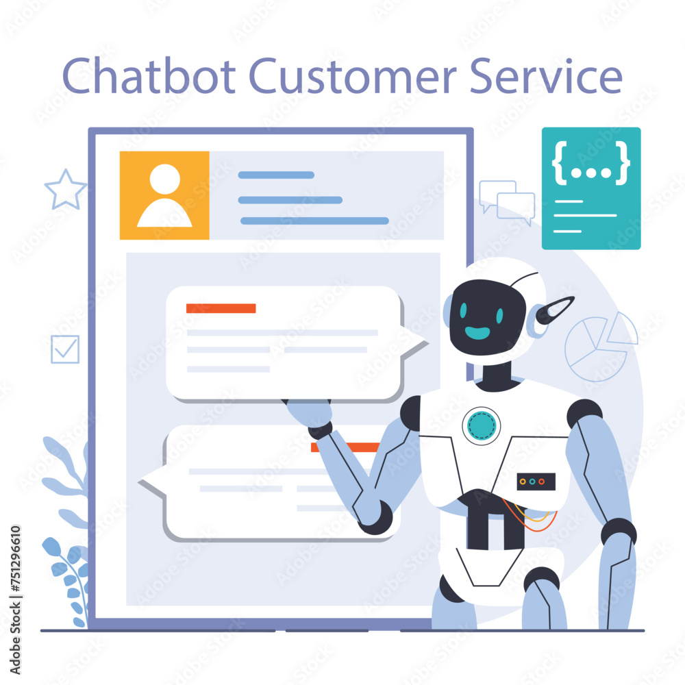 Wall mural chat bot. ai-powered customer service. online consultation with artificial