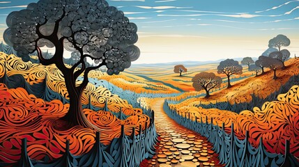 landscape with trees 