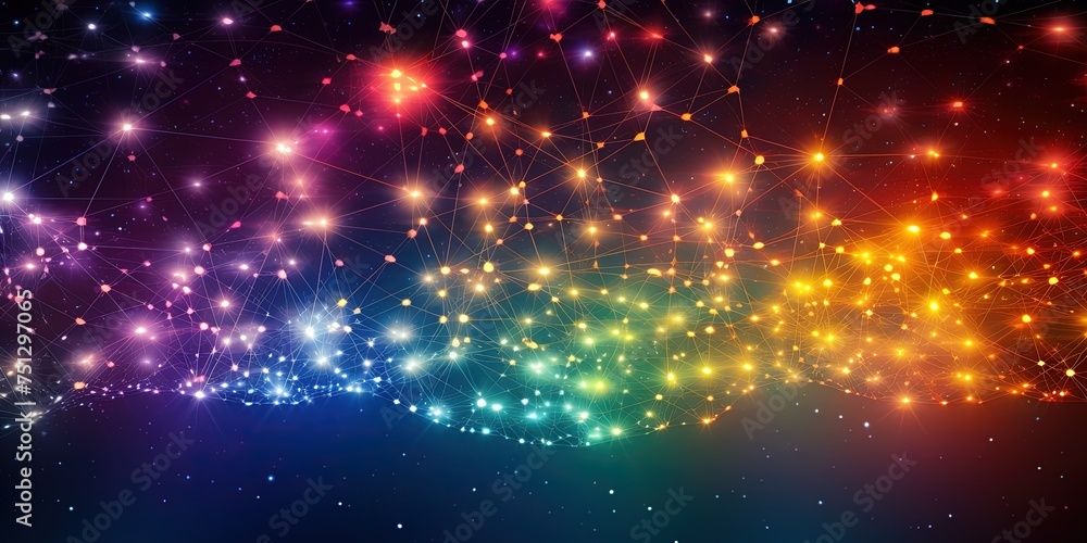 Poster spark like network grid. network structure changing from moment to moment like an electric spark. ra