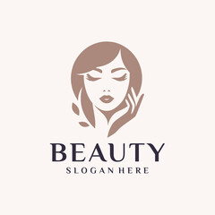 Beauty woman face Logo design for cosmetic