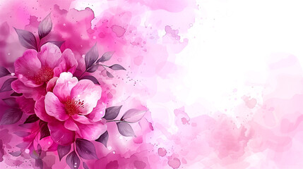 Fototapeta premium flowers watercolor roses background illustration . Bright beautiful flowers made in the style of picturesque paintings. Background for greeting cards, promotional sales banners.