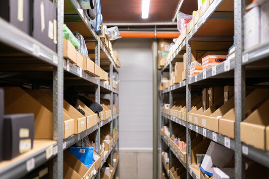 Shelves At Storage Full Of Good